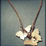 Hand Stamped Initial Mini Butterfly Necklace