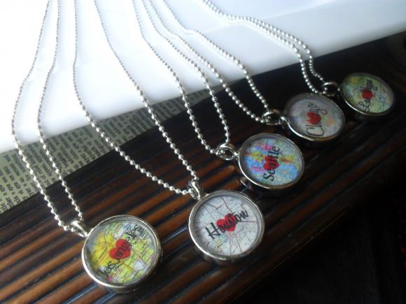 Map Necklace City Of Your Choice